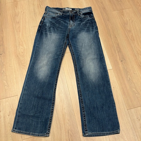 BKE Other - BKE Tyler Men's straight denim Jeans thick stitch 34 Long western whiskers